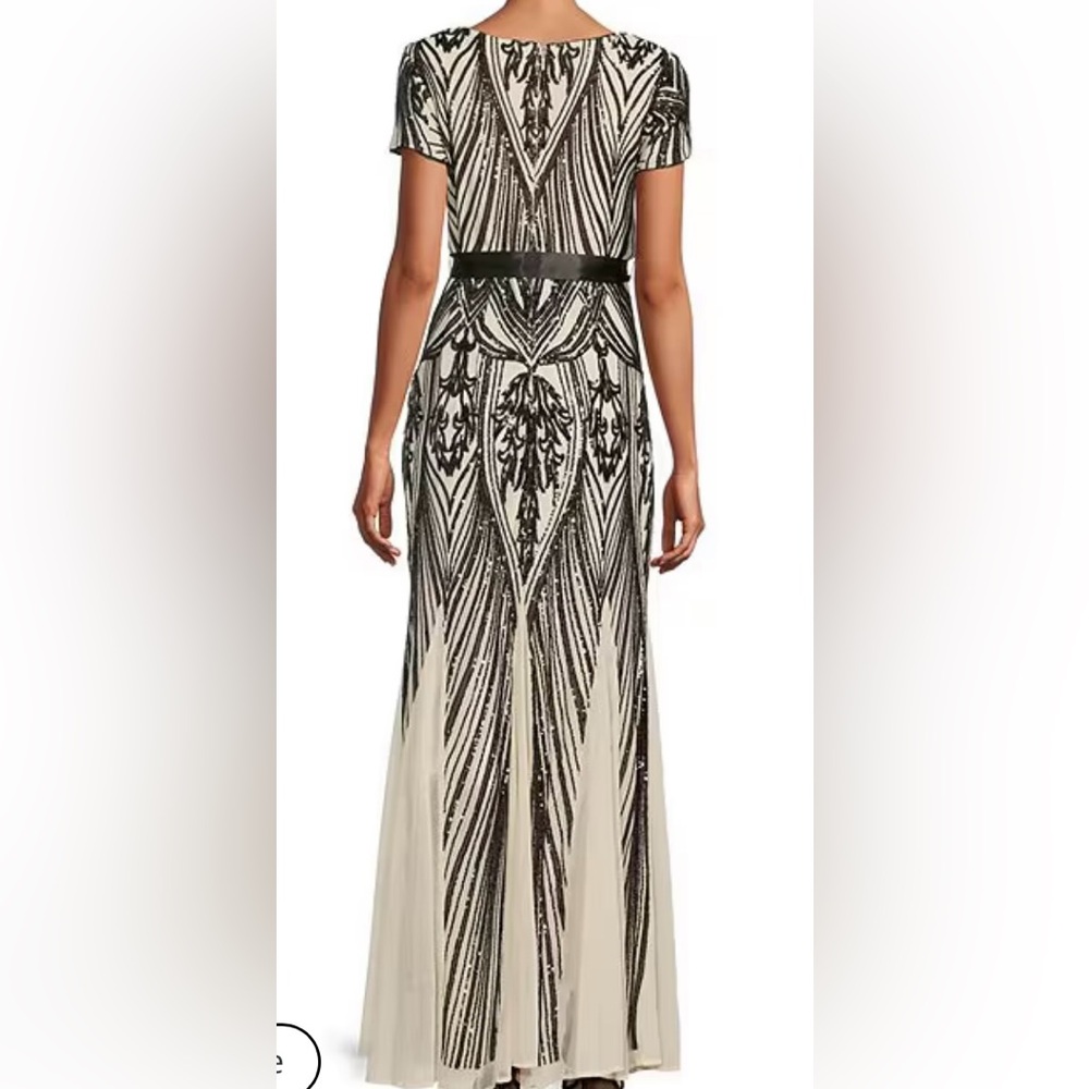 R&M Richards Black and Cream Embellished Dress - Picture 4 of 8